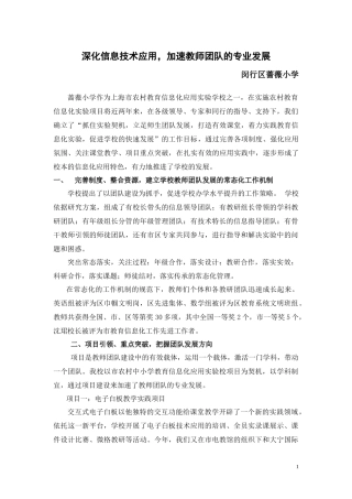 深化信息技术应用