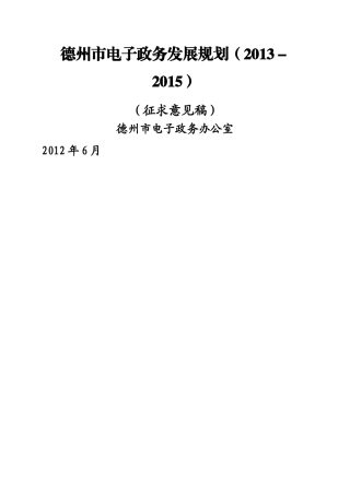 德州电子政务XXXX