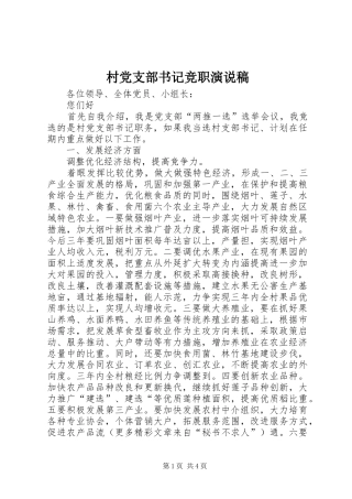 村党支部书记竞职演说 (3)