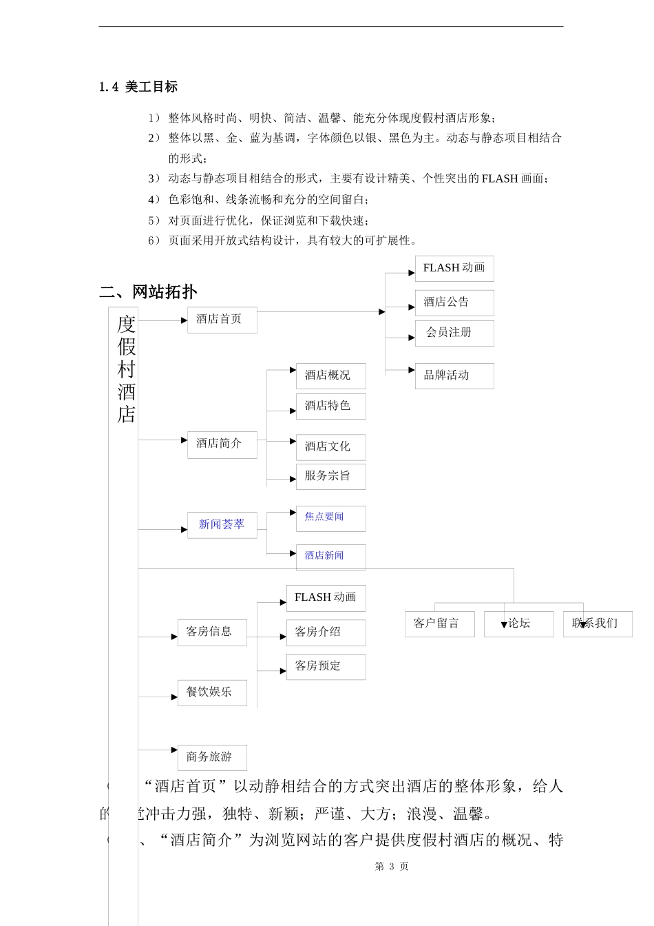 度假村酒店商务网站策划书_第3页