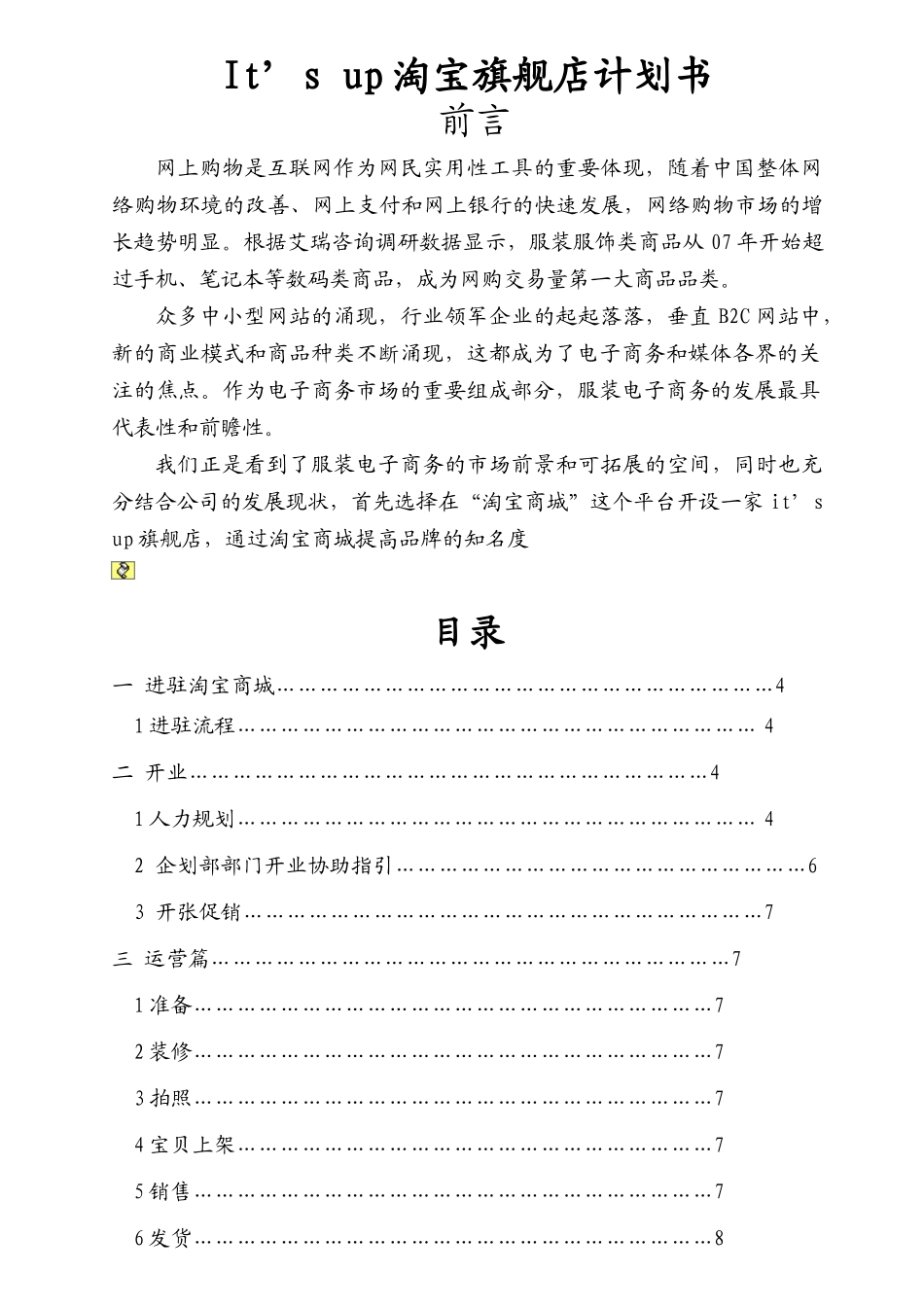 淘宝商城计划书_第1页