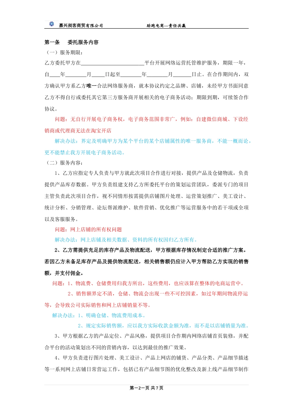 电商运营合作协议书(DOC8页)_第2页