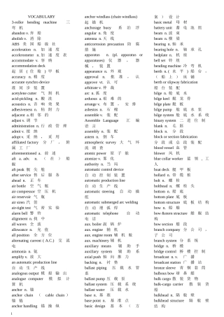 美国船级社-VOCABULARY