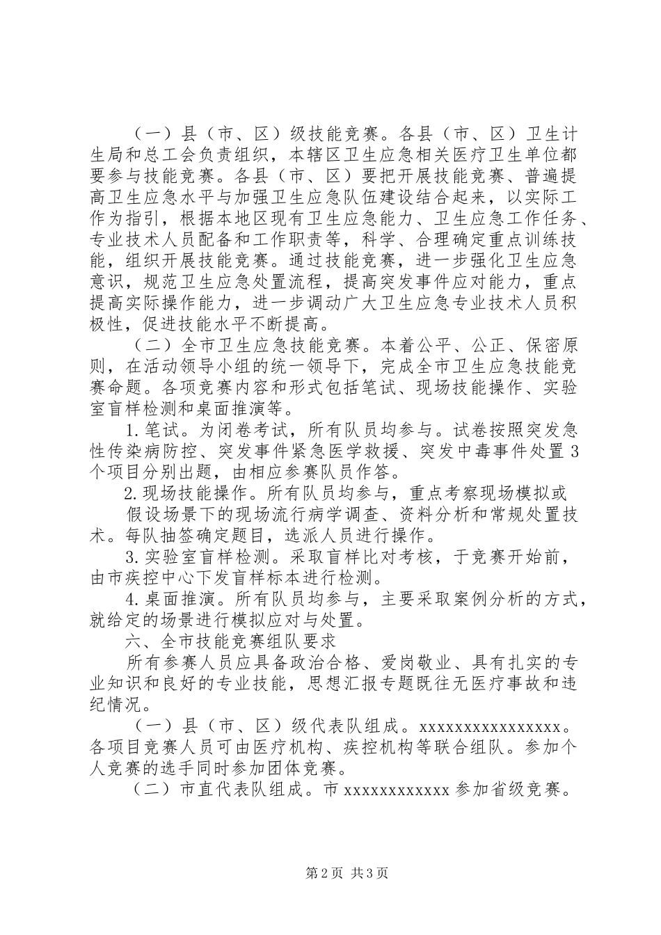 全市卫生应急技能竞赛活动方案_第2页