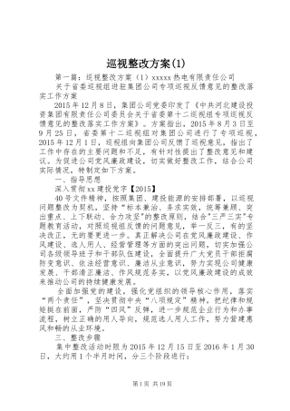 巡视整改方案(1)