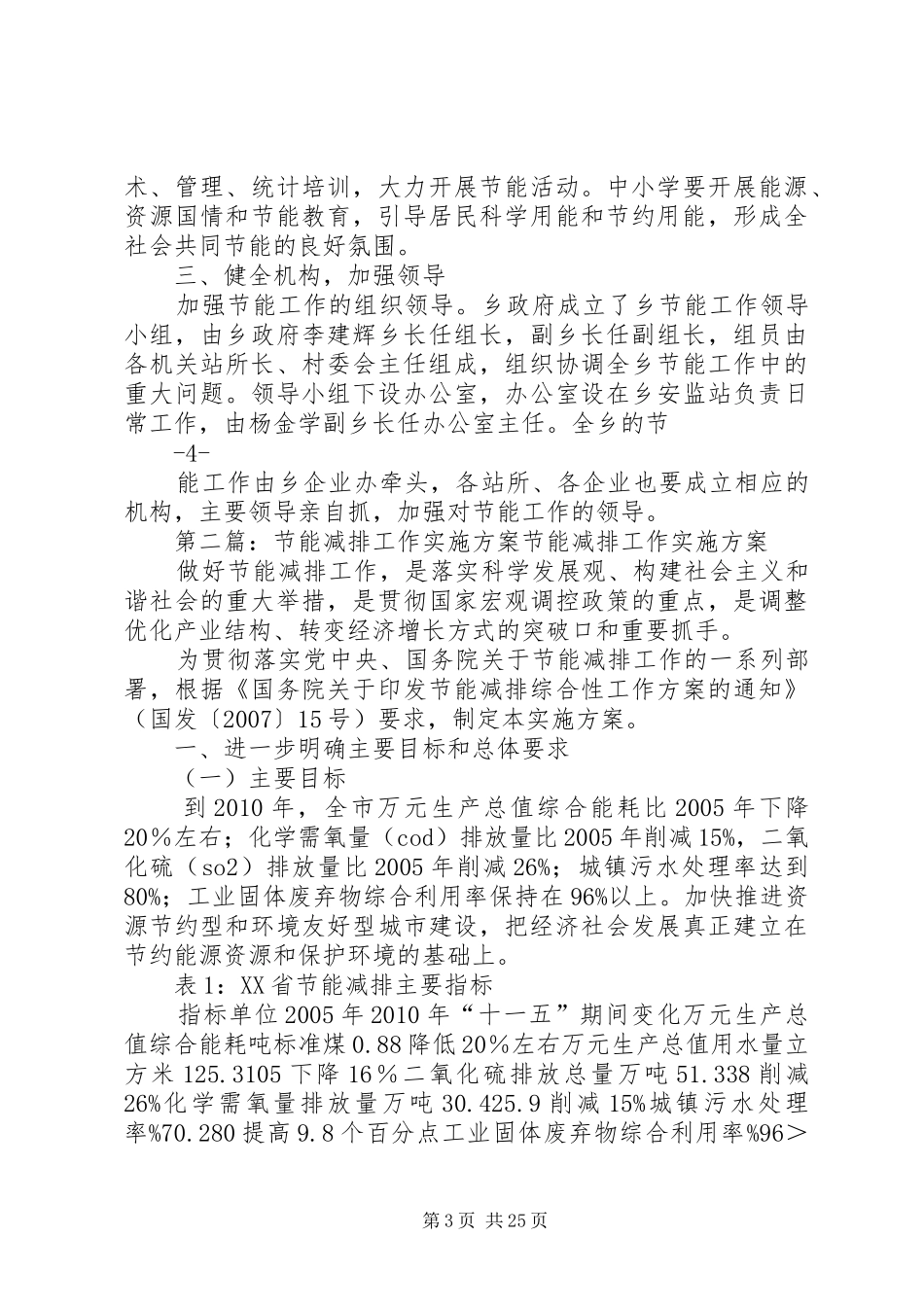 乡镇政府关于加强节能减排工作的实施方案_第3页