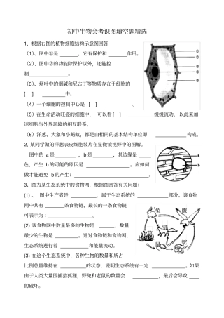 初中生物会考识图练习复习