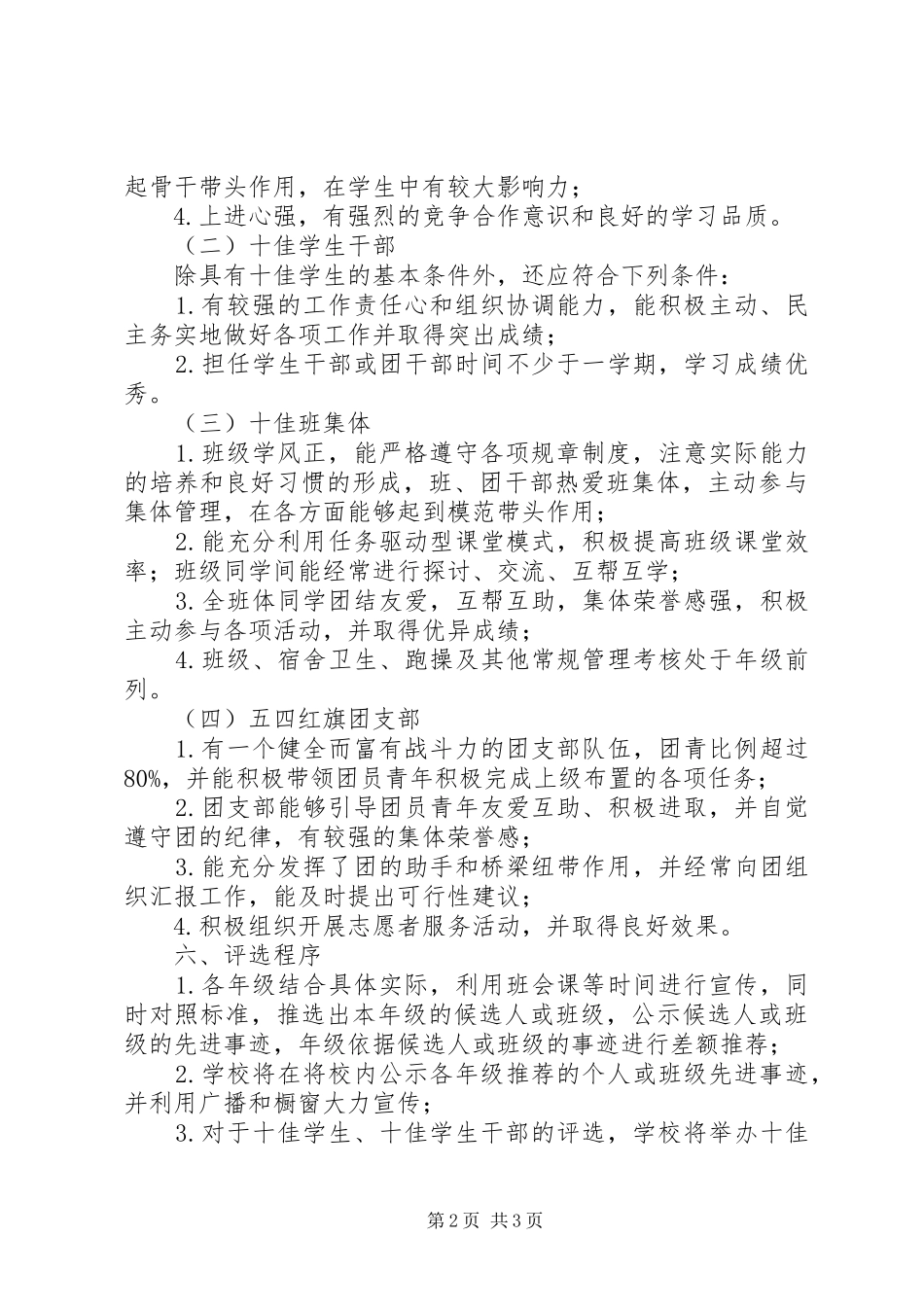 学校园“十佳”评选方案_第2页
