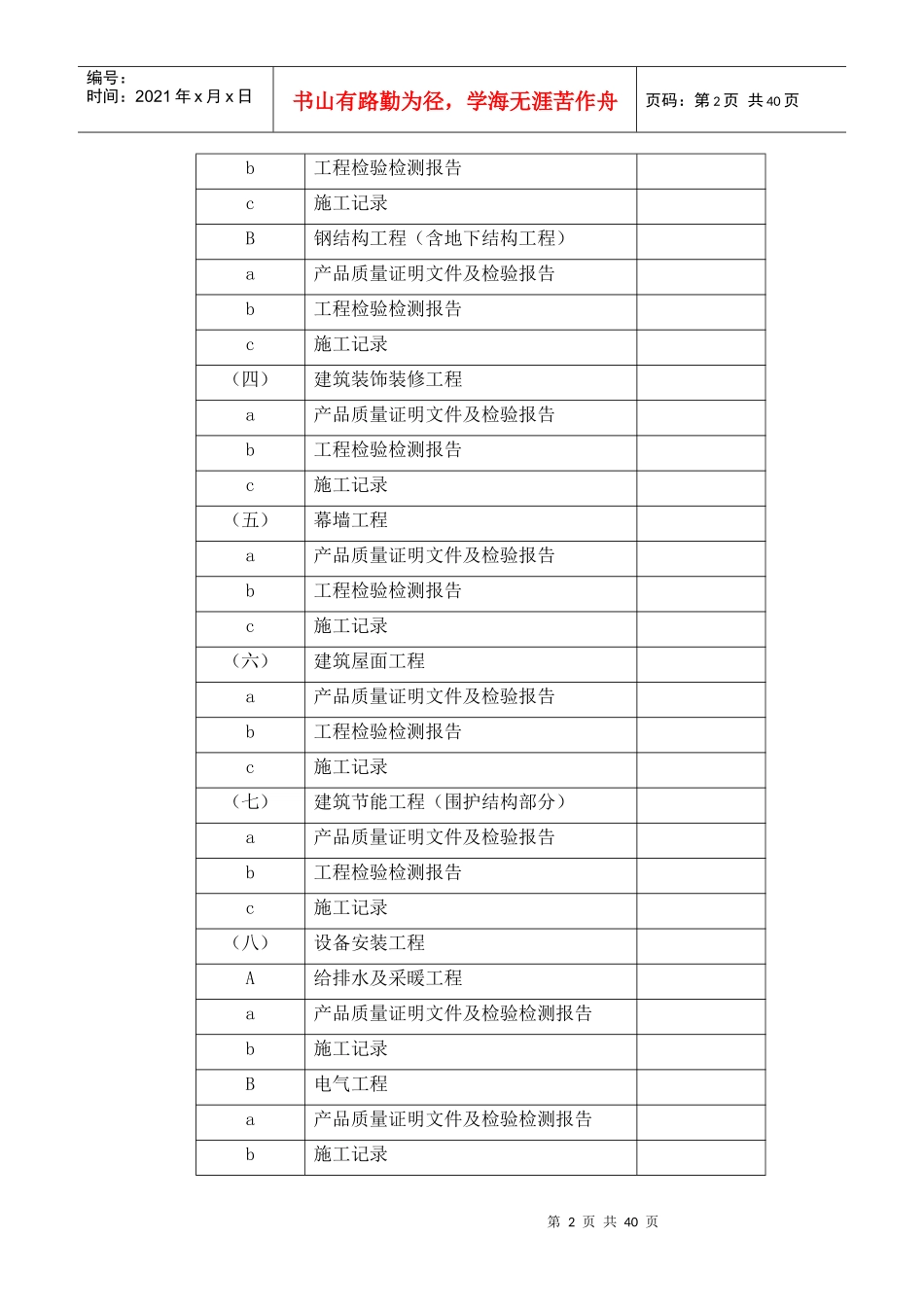 建筑工程资料清单_第2页