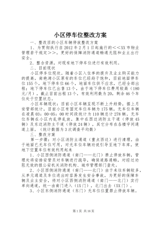 小区停车位整改方案