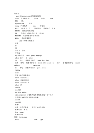 达内oracle
