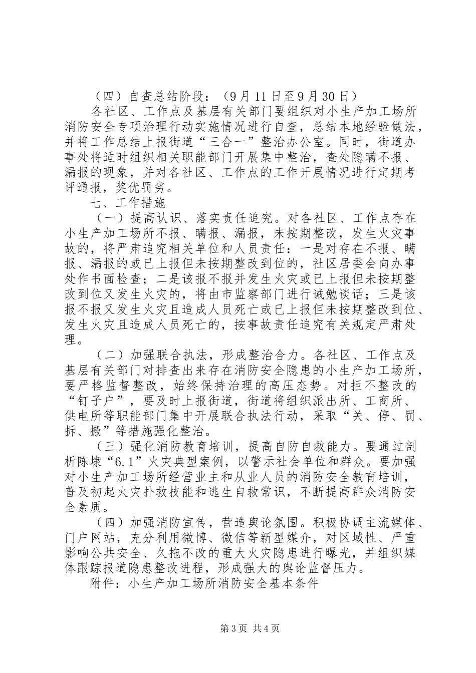 小生产加工场所消防安全专项整治方案_第3页