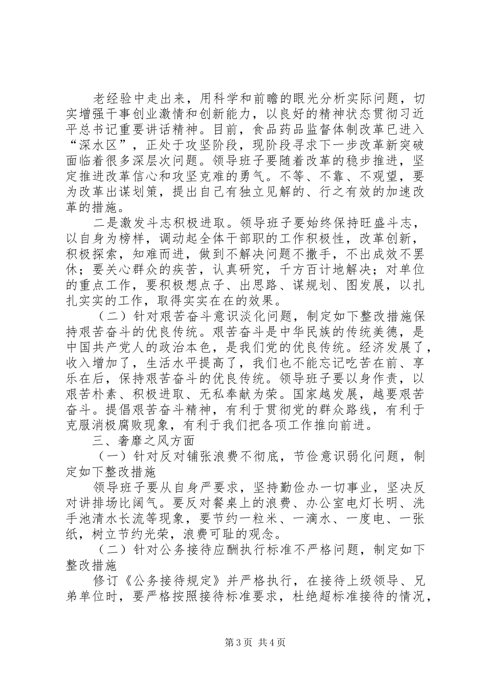 食品药品监督管理局领导班子整改方案_第3页