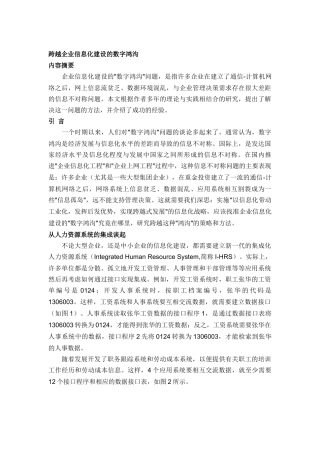 跨越企业信息化建设的数字鸿沟