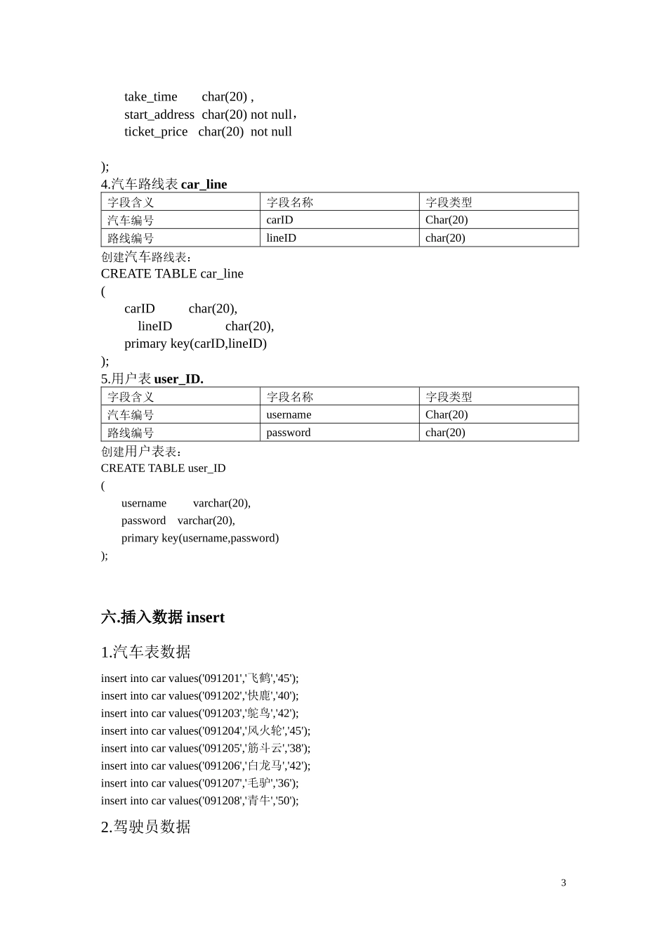 汽车站数据库设计_第3页