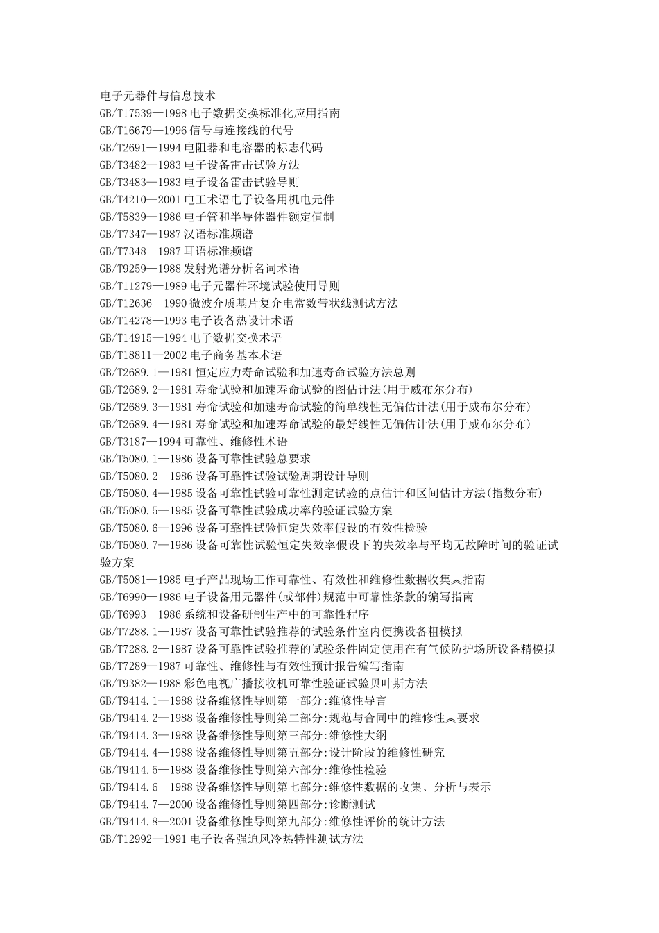国标目录-电子元器件与信息技术_第1页