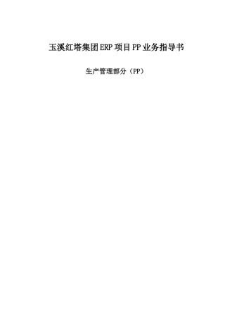 玉溪红塔集团ERP项目PP业务指导书(doc 55页)