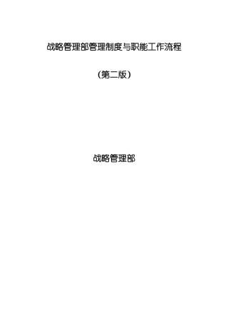 德隆战略管理流程和制度（DOC 79页）