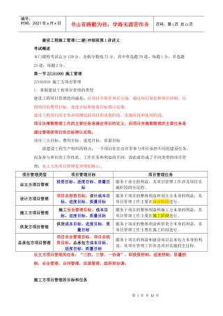 建设工程施工管理(冲刺讲座)