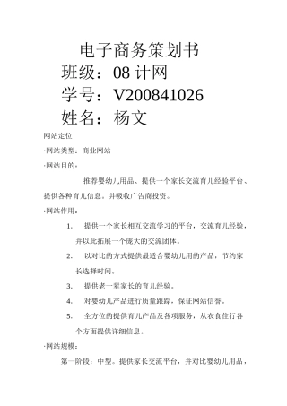 电子商务策划书--杨文