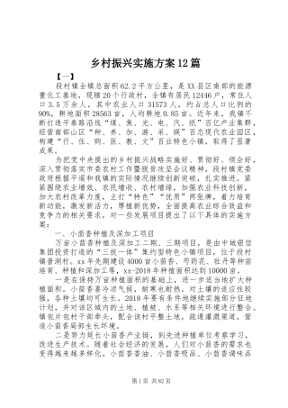 乡村振兴实施方案12篇