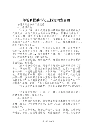 羊场乡团委书记五四运动发言