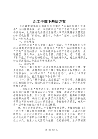 组工干部下基层方案