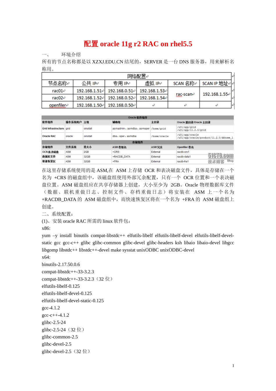 配置oracle 11G R2 RAC ON redhat55_第1页