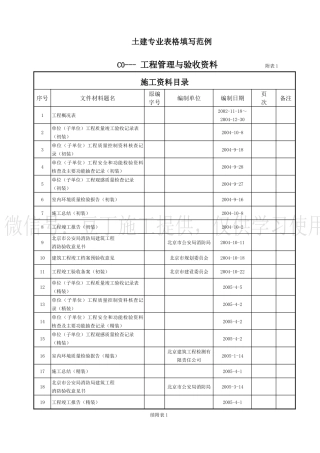 建筑工程资料填写范例