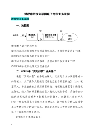 财税库银横向联网电子缴税业务流程