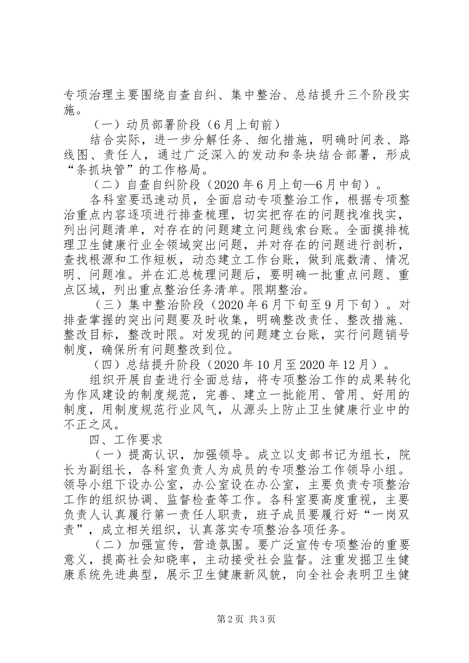 医生院关于开展卫生健康行业领域突出问题排查整治活动实施方案_第2页