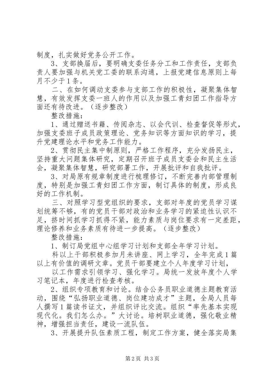 市统计局党支部整改提高方案_第2页