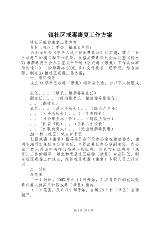 镇社区戒毒康复工作方案