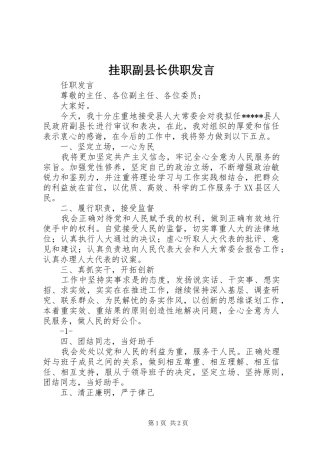 挂职副县长供职发言稿 (2)