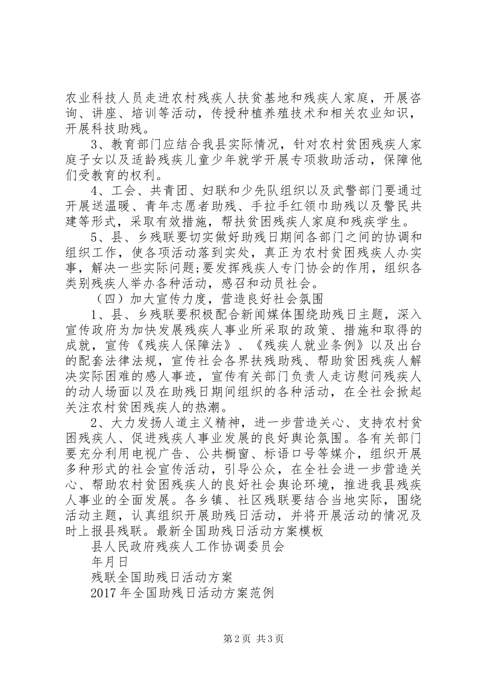 最新全国助残日活动方案模板_第2页