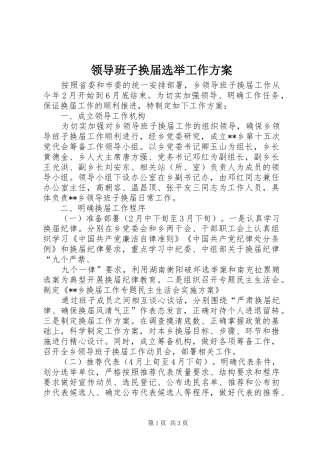 领导班子换届选举工作方案