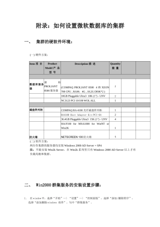 微软数据库设置集群模式