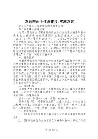 双预防两个体系建设,实施方案