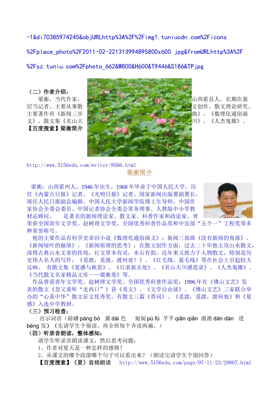 教学中的互联网搜索教案：《夏》_第2页