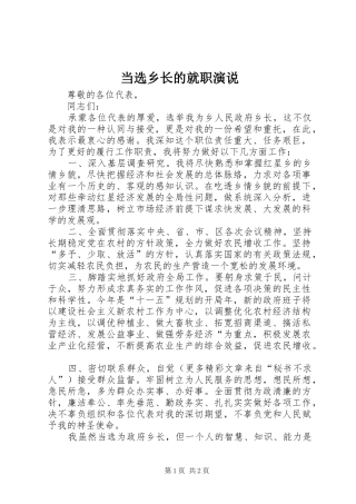 当选乡长的就职演说稿 (5)