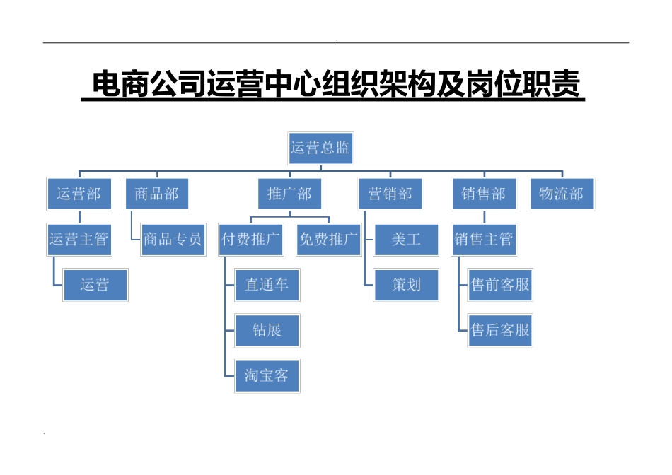 电商公司运营部企业组织结构及岗位职责(DOC66页)_第1页