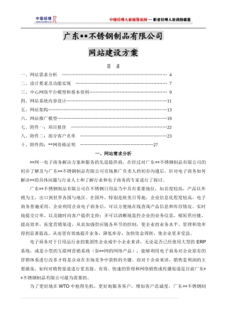 某不锈钢制品公司--网站建设方案