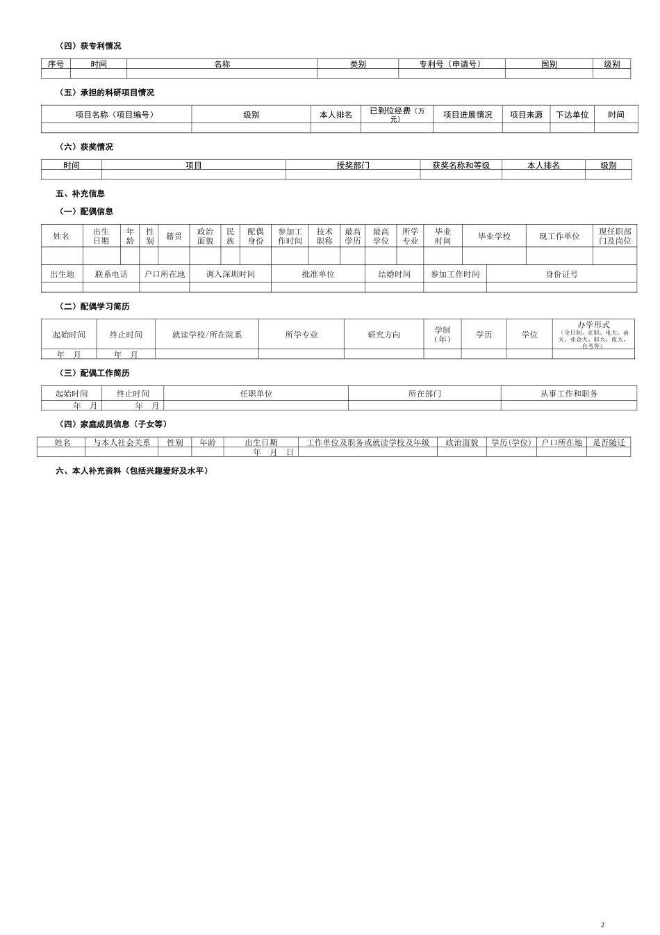 深圳信息职业技术学院应聘人员登记表_第2页