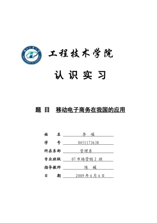 移动电子商务在我国的运用