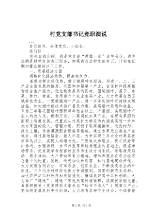 村党支部书记竞职演说稿 (7)