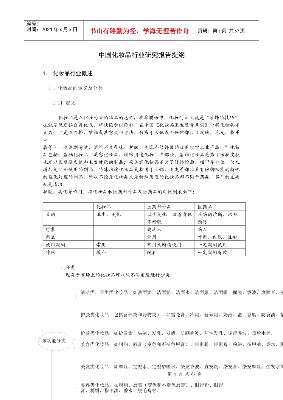 我国化妆品行业研究报告_第1页