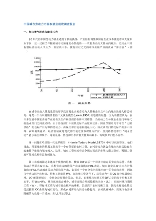 我国城市劳动力市场与就业现状调查报告
