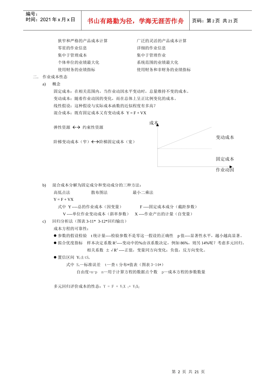成本管理教程--決策与控制概要(1)_第2页