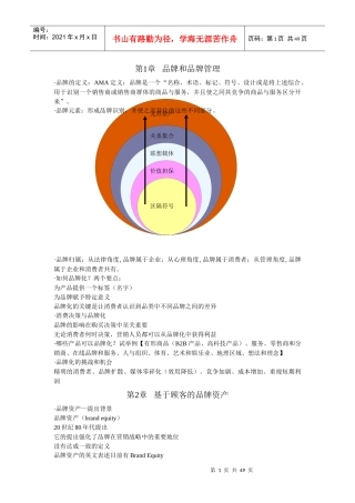 战略品牌管理复习资料汇总