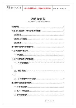 战略规划书范文